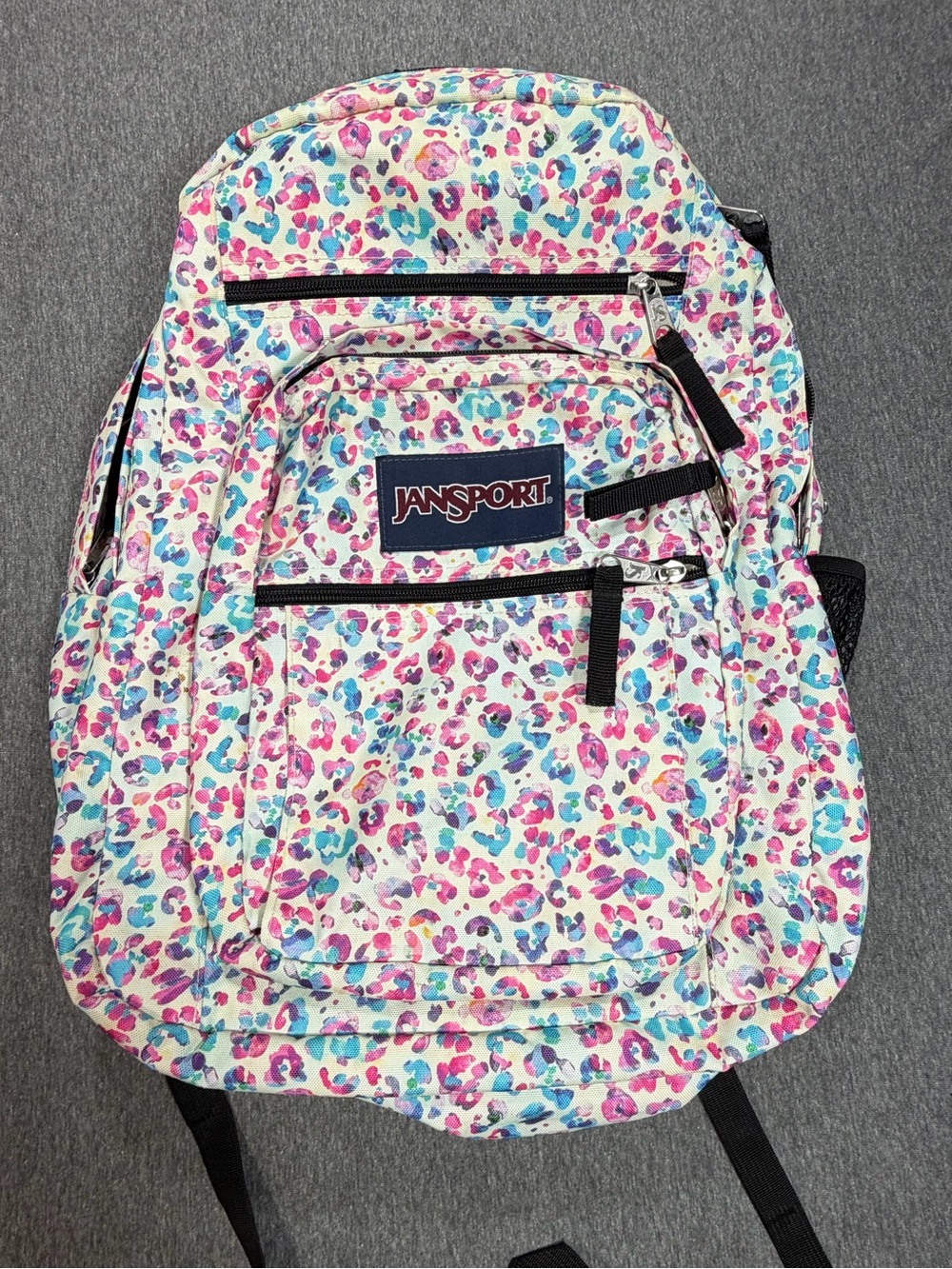 JanSport Kids' Big Student Multicolor Leopard Print Backpack Floral JS0A47JK